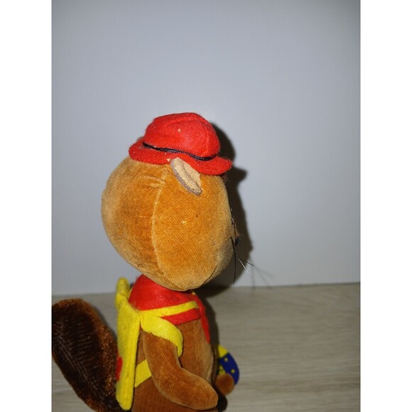 R. Dakin Dream Pets Eager Beaver Stuffed Animal Sawdust Camper Japan Vintage - Picture 16 of 16